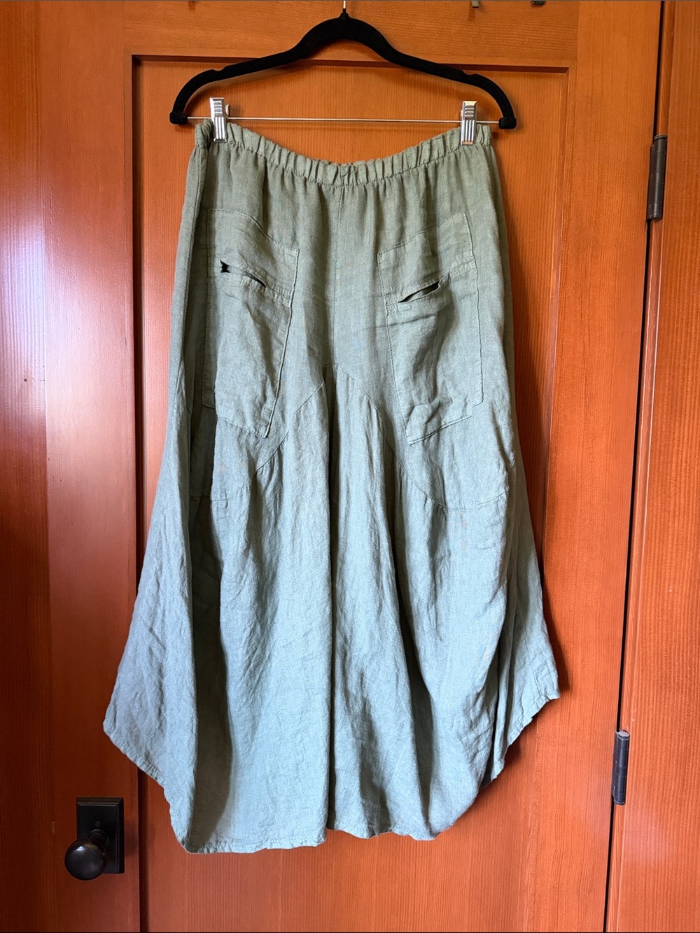MEO MELI linen harem pant in Sage Green